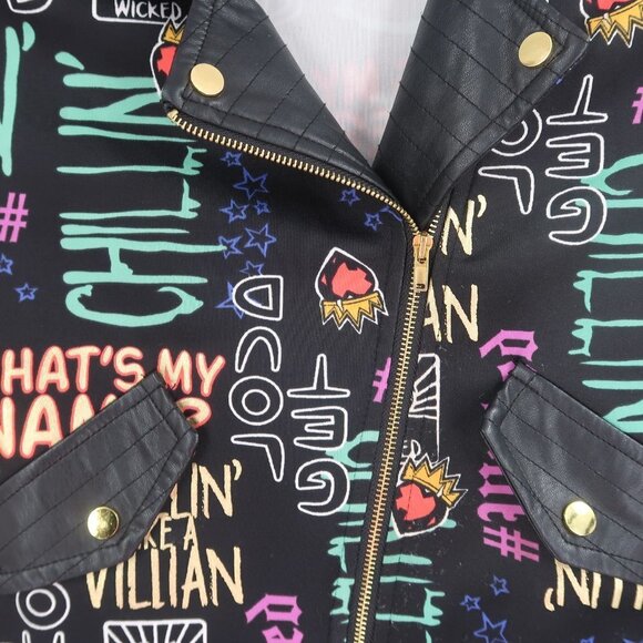 Disney Youth D-Signed by Disney Wicked Faux Leather Moto Jacket Full Zip XS 6 - Picture 4 of 9